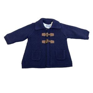 Mayoral Baby Boy Knit Toggle Cardigan Jacket Navy Blue Sz 2-4M